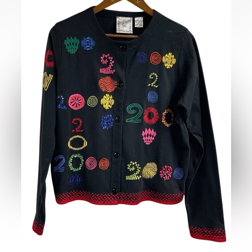 Michael Simon Lite Millennium Cardigan 2000 Vintage Large embellished